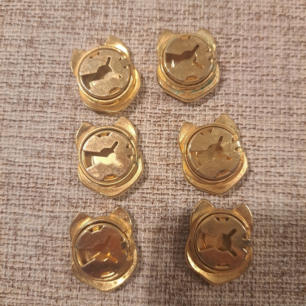 Vtg 6 Laurel Burch Cat Head Button Covers - Picture 3 of 4